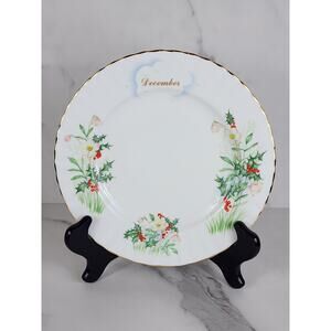 Royal Albert December Christmas Rose Wild Flower Year 1987 Bone China 8" Plate